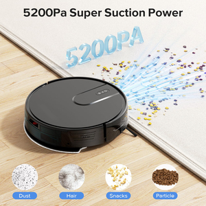 หุ่นยนต์ดูดฝุ่นไจโรสโคปล่าสุด พร้อมแบตเตอรี่ 4400mah ฟังก์ชั่นดูดฝุ่นและถูพื้น - Product Image 6