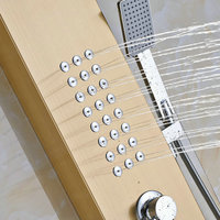 Système de panneau de douche à 3 tiges, Massage du corps, avec douche de pluie lourde, tour de pluie, avec douchette