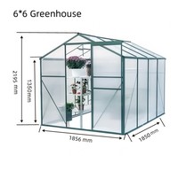 Serre de jardin en acier galvanisé de haute qualité 6x6 pieds - Imperméable, facile à assembler, pour la culture hydroponique de légumes dans la cour