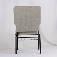 Chaise d'église, meuble suspendu en tissu gris, avec porte-livre