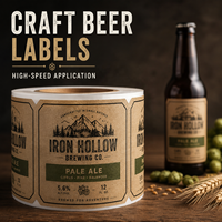 Étiquettes personnalisées pour bière artisanale, découpées sur mesure, imprimées, autocollantes, imperméables, pour mariage et fête