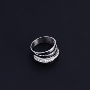 Bague en Zircon, Nouvelle Tendance Luxe Léger, Acier Inoxydable Unisexe, Style Hip Hop/Rock, Diamant en Acier, Fabrication Américaine, Commerce Transfrontalier - Product Image 4