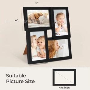 Cadre photo en bois pour 4 photos, collage de table, affichage familial, rectangulaire horizontal - Product Image 4