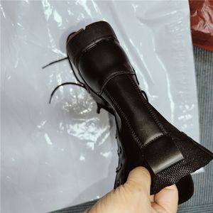 DF1103 -2 Botas de entrenamiento para guardias de seguridad, nueva versión, microfibra negra, sin logo, venta al por mayor. - Product Image 6