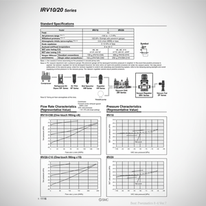 Outils pneumatiques de régulateur de vide de IRV10-C08LZA pneumatique de SMC - Product Image 1