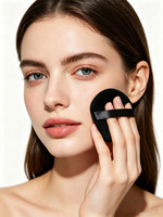 Éponges de maquillage triangulaires en velours ultra-doux Puff, lot de 4 - Noir, pour le contouring, la poudre libre, le fond de teint, outil de beauté