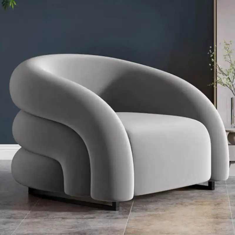 Novo Design Moderno Veludo Tecido Único Assento Lazy Lounge Sofá Accent Chair Sala Poltrona sofá ao vivo sala