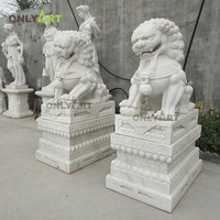 Conception d'usine Onlyart et sculpture sur mesure célèbre parc de jardin antique en marbre de pierre blanche Sphinx égyptien