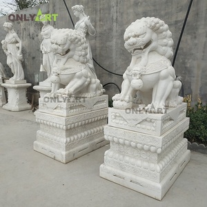 Onlyart diseño de fábrica y por encargo famoso antiguo jardín Parque piedra blanca mármol egipcio <span class=keywords><strong>esfinge</strong></span> escultura - Product Image 5