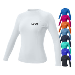 เสื้อแรชการ์ดแขนยาวสำหรับผู้หญิง ป้องกันแสงแดด UPF50 ผลิตจากผ้าสแปนเด็กซ์และไนลอน แห้งเร็ว กระชับรูปร่าง - Product Image 1