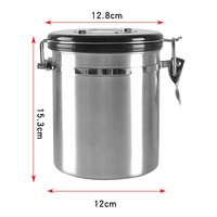 Pot de conservation alimentaire en acier inoxydable pour la cuisine, boîte de rangement pour céréales, 1400 ml, boîte hermétique pour grains de café