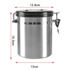 Stainless Steel Kitchen Food Storage Jar <strong>Cereal</strong> Storage <strong>Box</strong> 1400ml Coffee Bean Sealed Canister - Product Image 6