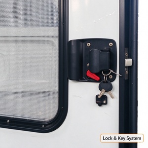 Porte de camping-car en alliage d'aluminium avec verre trempé MayGood MG09RD, 622*1545mm, <span class=keywords><strong>prix</strong></span> usine, avec moustiquaire intérieure anti-insectes pour caravanes et camping-cars - Product Image 3