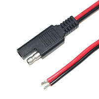 Connecteur SAE 2 broches avec câble PVC et capuchon anti-poussière, connecteurs SAE, fil 18AWG, adaptateur de batterie pour panneau solaire, connexion rapide pour moto