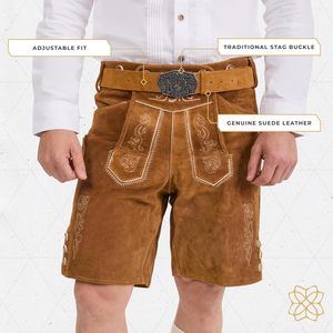 Cinturón Bávaro Personalizado para Hombre, de Cuero Genuino de Ante, con Hebilla de Asta de Ciervo, Estilo Tradicional, Hecho en Alemania - Product Image 4