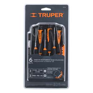 Truper JOY-6L Stainless Steel Precision <b>Long</b> <b>Screwdriver</b> Set 6-Piece DIY Hex Repair Tool PVC Steel Handles Manual Power OEM - Product Image 1