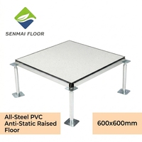 Lantai Terangkat Anti-Statik PVC Baja Utuh Langsung dari Pabrik 600x600x35mm Kelas ESD A Tahan Api untuk Ruang Bersih, Ruang Data SENMAI