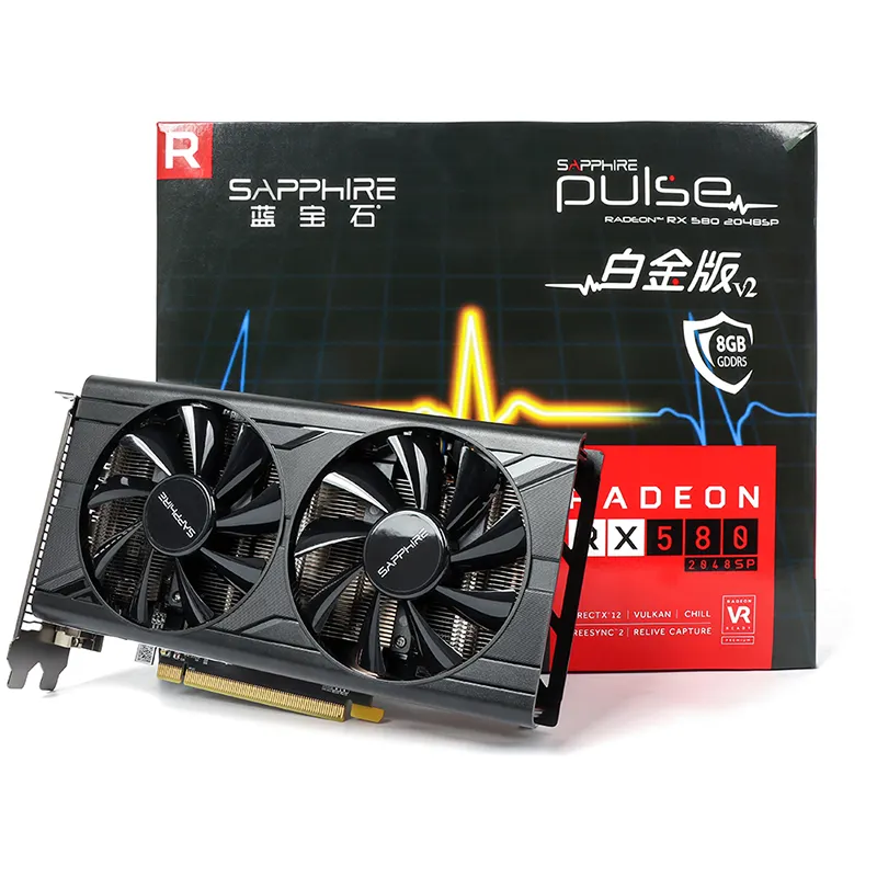 VGA XFX RADEON RX 580 8GB 28m 100gb 256bit Graphics Desktop Card OC Edition In stock RX 580 R4 Card