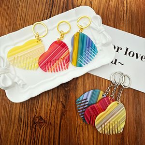Porte-clés peigne <span class=keywords><strong>à</strong></span> cheveux en acétate, pendentif pour <span class=keywords><strong>coiffeur</strong></span>, peigne de poche avec anneau porte-clés pour femme - Product Image 2