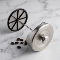Mug isotherme à piston français en acier inoxydable 304 de grande capacité 1,6 L, écologique, avec logo personnalisé, maintien au chaud 6-12 heures