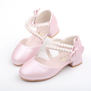 Zapatos de Princesa para Niñas, Zapatos de Tacón Alto de Cuero con Perlas, Estilo Coreano, Zapatos Planos - Product Image 3