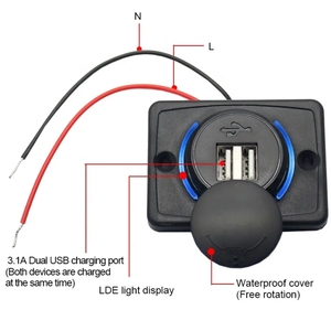 Toptan 12V 24V yüzey paneli dağı çift 3.1A araba koltuğu USB şarj aleti otobüs için - Product Image 3