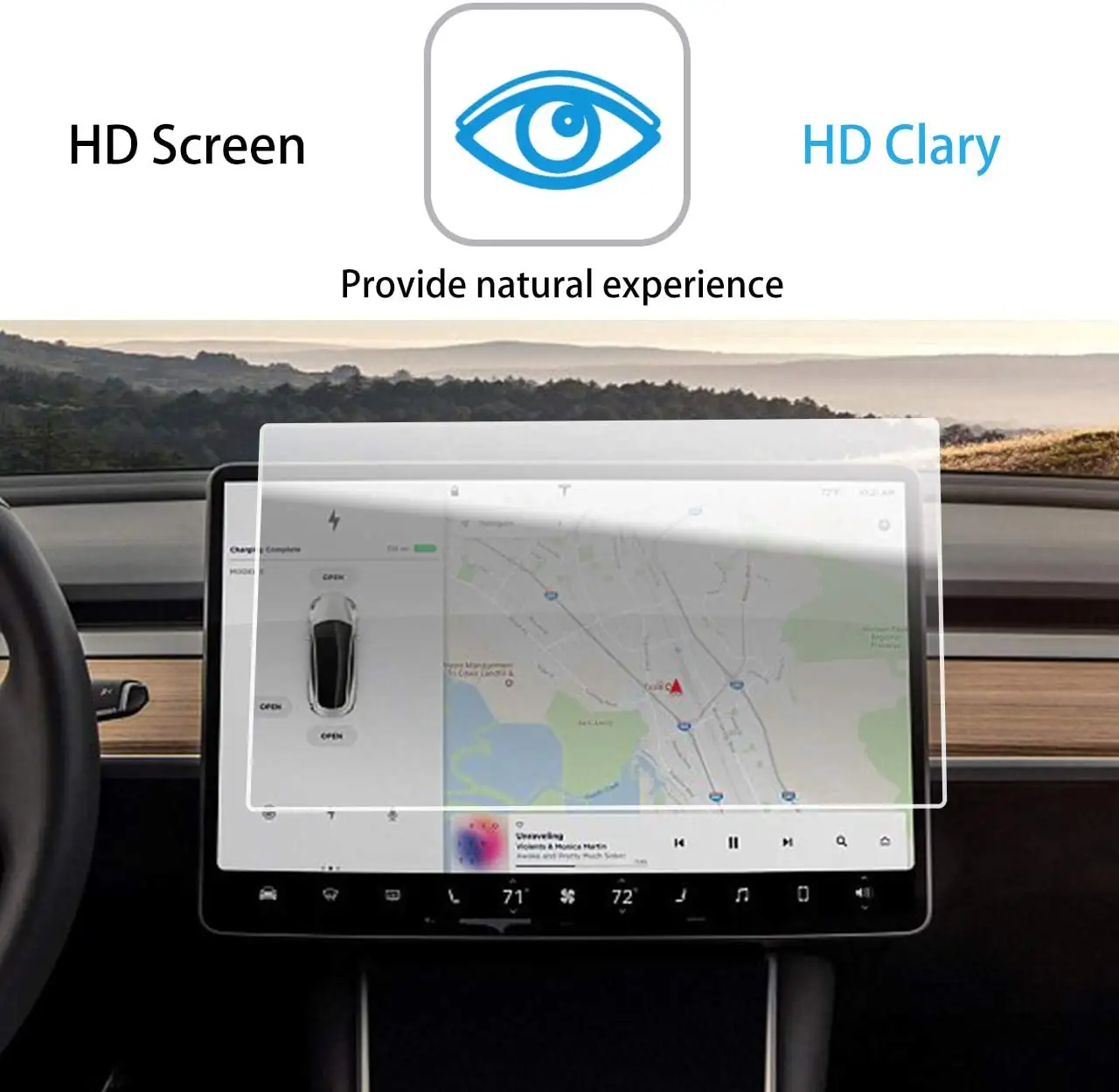 LFD05 2022 car parts accessories interior Anti glare protection screen for navigation display for Tesla Model 3 car film
