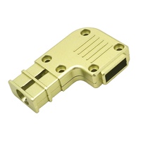 Boîtier de connecteur D-SUB plaqué or usiné sur mesure par CNC, coque DB en alliage de zinc coudée à 90 degrés