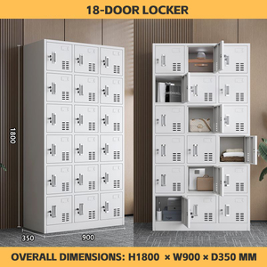 18 Cửa Kim Loại Lưu Trữ Tủ Thay Đổi Phòng Thép Locker Tập Tin Nội Thất Văn Phòng Hội Thảo Tủ Quần Áo Với Treo Thanh - Product Image 4