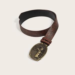 Hebillas <span class=keywords><strong>de</strong></span> Cinturón <span class=keywords><strong>de</strong></span> Metal Estilo Vaquero Occidental, <span class=keywords><strong>Cinturones</strong></span> <span class=keywords><strong>de</strong></span> <span class=keywords><strong>Cuero</strong></span> PU, Diseño Retro Tallado, Letras Personalizadas, <span class=keywords><strong>Cinturones</strong></span> para Mujer, Venta al por Mayor y al Detal - Product Image 2