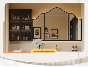 Mueble de Baño Integrado de Estilo Francés de Alta Gama, Retro, para Balcón, de Roble y Piedra Sinterizada, con Lavadora Integrada, Combinación de <span class=keywords><strong>Inodoro</strong></span> y Encimera de Piedra - Product Image 4