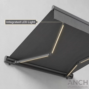 Auvent rétractable en aluminium à cassette intégrale, imperméable, auvent automatique pour fenêtre - Product Image 1