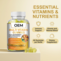 Gummies multivitaminés Vitamine A C D E B6 B12 Folate Biotine Calcium Phosphore Zinc 60 pièces Soutien immunitaire