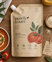 Pochette Doypack en papier kraft écologique et recyclable avec bec verseur, qualité alimentaire, réutilisable pour soupes et jus