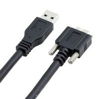 MV-ACU3-MBMs-AM-ST-*m USB 3.0 Micro B dengan Sekrup ke Kabel USB 3.0 Tipe-A untuk Kamera Industri