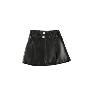 Nuovi Arrivi <span class=keywords><strong>Abbigliamento</strong></span> per Bambine, Gonna Plissettata in PU con Cintura Elastica, Stile Moda Estera - Product Image 3