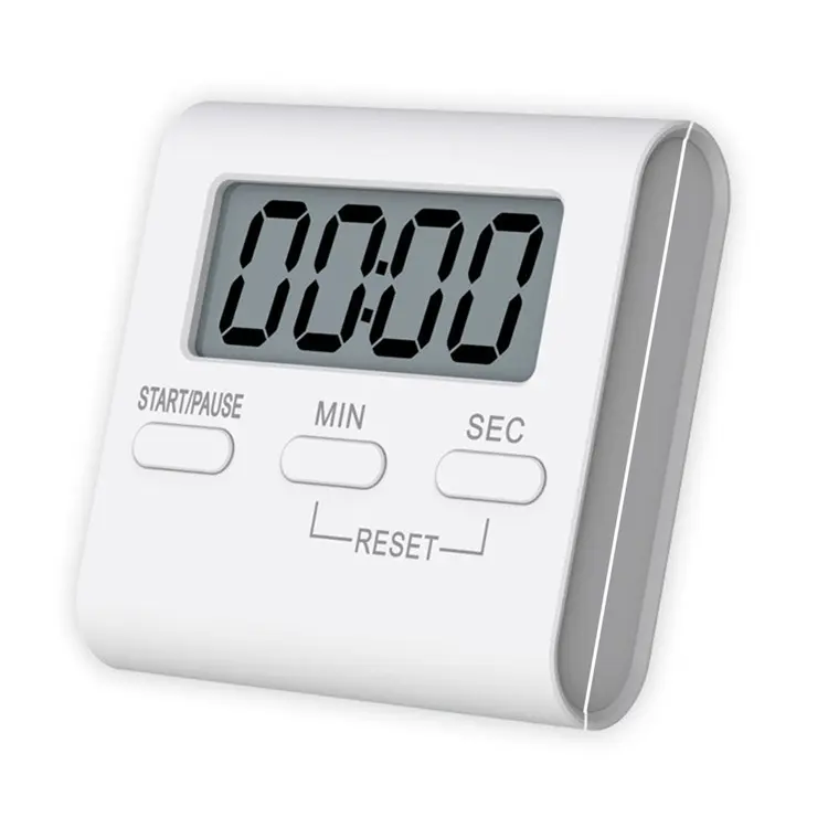 Minuteur de cuisine numérique à 8 chiffres, compte à rebours, horloge avec alarme sonore, dos magnétique pour la cuisson