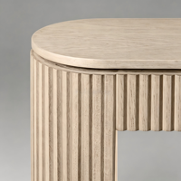 Console moderne en chêne cannelé, table d'entrée/couloir en bois massif nervuré