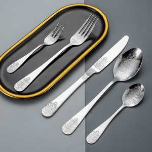 Wholesale Stainless Steel Cutlery <b>Sets</b> Knife Fork Spoon <b>Silver</b> Flatware <b>Set</b> for Restaurant Hotel Home Use Commercial Grade - Product Image 3