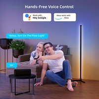 Oturma Odası Yatak Odası için LED RGB Renk Değiştiren Zemin Lambası Wi-Fi ve Müzik Ritmi Ses Algılayıcılı Köşe Lambası