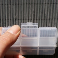 Boîte de rangement transparente en plastique à 6 compartiments pour bijoux, fleurs séchées, braille et pilules, avec couvercle à double rangée et ouverture indépendante