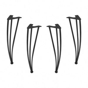 Contemporary <b>Black</b> Iron Powder Coated Durable Hairpin Coffee Table Legs Customized for Bedroom Hospital Living Room Apartment - Product Image 1