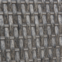 Échantillons gratuits LTR Panneau tissé en rotin de couleur sombre dégradé imperméable pour plafond ou mur, facile à installer