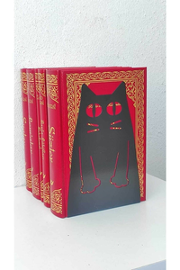 U-Shaped Cat Design Metal <b>Book</b> Ends Black + White Color Simple Modern Style Customized Size for Home Decor Storage <b>Books</b> CDs - Product Image 2