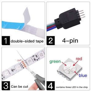 RGB LED 조명 <span class=keywords><strong>12V</strong></span> 5M LED 스트립 SMD3535 120Leds/m 유연한 리본 다이오드 5mm PCB RGB LED 테이프 비방수 실내 조명 - Product Image 4