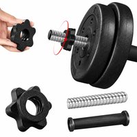 Ensemble d'haltères réglables en ciment 20KG avec plaques de poids en forme d'étoile et colliers de verrouillage à rotation pour la musculation à domicile et l'entraînement de force