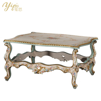 Table console en bois massif de la série européenne Yips LD-1203-0202 avec motif de rose peint à la main pour salon