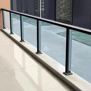 Thành Phố bài lan can 40in cao cuối bài viết kính lan can trụ cột cầu thang hàng rào lan can lan can 304 vuông kẹp PVC bằng gỗ tay vịn - Product Image 1