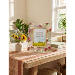 Beltrami Photo <b>Frame</b> <b>5x7</b> Inch Silver Plated Floral Design Made In Italy - Product Image 2