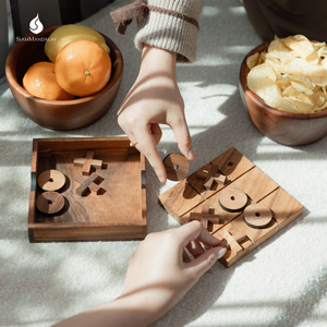 Jeu de Tic Tac Toe 2D : Jeu de Tic Tac Toe en bois, jeu de société classique pour 2 joueurs, jeu de stratégie éducatif, jeu de logique pour enfants et adultes - Product Image 6